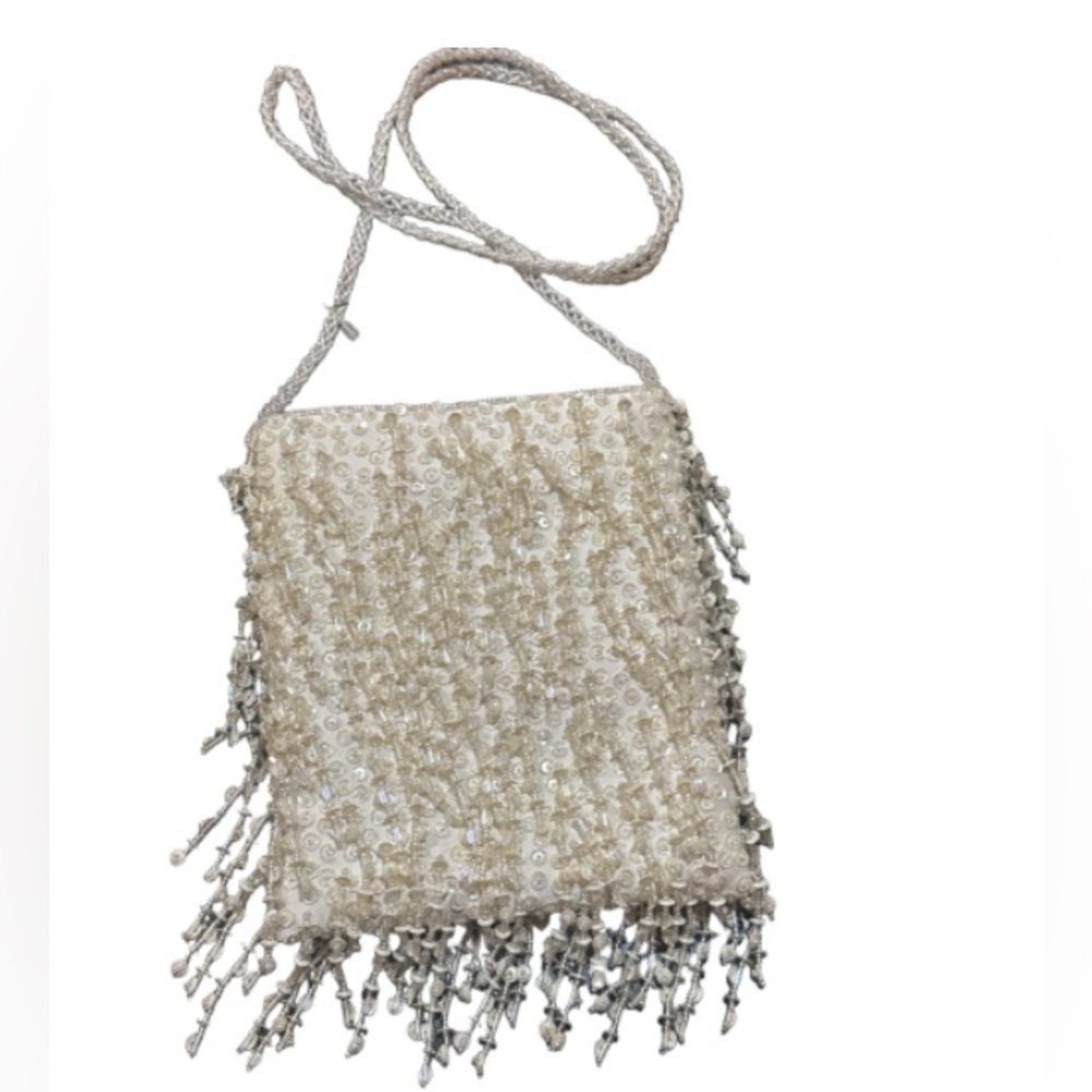 NICOLE MILLER CHARLESTON BEADED BAG βIN IVORY